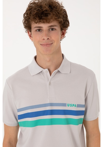 U.S. Polo Assn. Erkek Regular Fit Polo Yaka Açık Gri Tişört 50306811-VR001