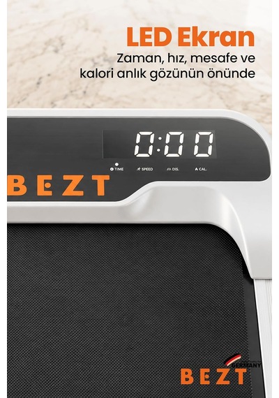 Bluetoothlu Uygulamalı Uzaktan Kumandalı Koşu Bandı Yürüyüş Bandı Beyaz