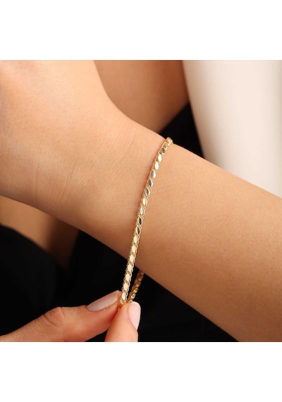 Sembol Gold Pullu Altın Bileklik 3mm Sarı Altın