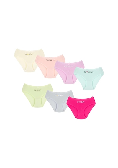 New Lilla 007 Kız Çoçuk Mix Color 7'li Paket Baskılı Külot V2-mix Colors Çok Renkli