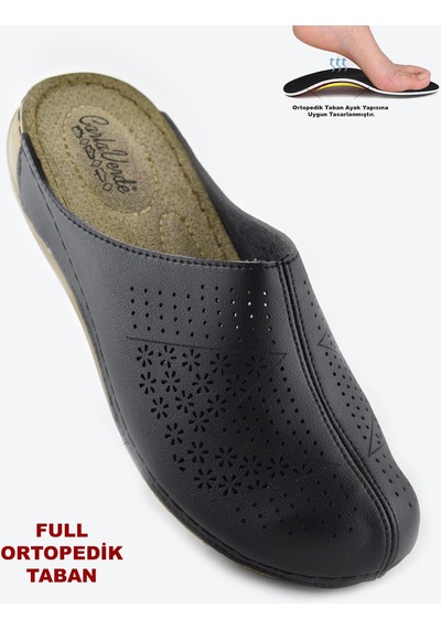 151390 Carlaverde Tam Ortopedik Kapalı Siyah Kadın Terlik Kadın Sandalet Siyah
