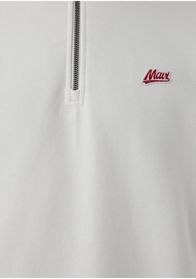 Mavi Patch Nakışlı Yarı Fermuarlı Ekru Erkek Sweatshirt M0s10613-70057