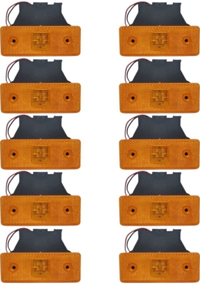 10 Adet - 4 Ledli Yan Kasa Lamba - Side Marker Lamba - Tır Dorse Yan Lamba 12-24v - Sarı