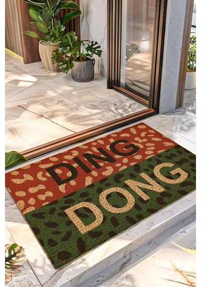 Decovetro Renkli Paspas Ding Dong Desenli Kapı Önü Halı Paspası 40 X 60 Cm Çok Renkli