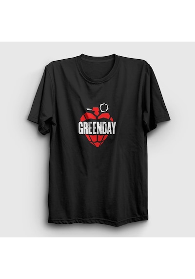 Presmono Unisex Grenade Green Day T-shirt Siyah