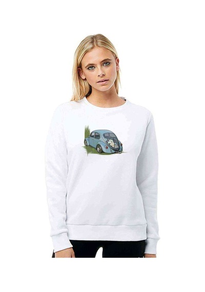 Wv Beetle Wosvos Baskılı Beyaz Kadın Sweatshirt (528305100)