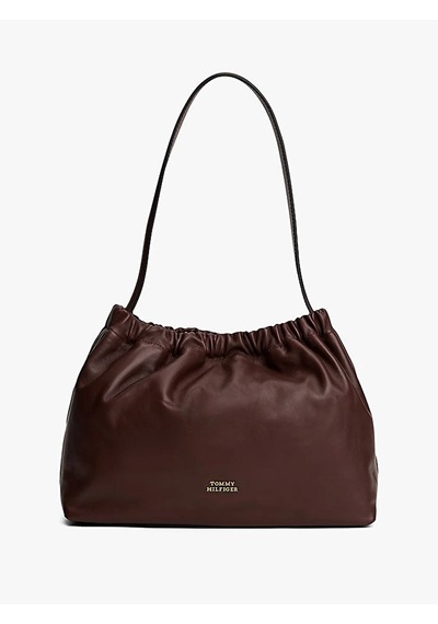 Tommy Hilfiger Soft Leather Shoulder Bag Kadın Kahverengi Çanta - Aw0aw18307