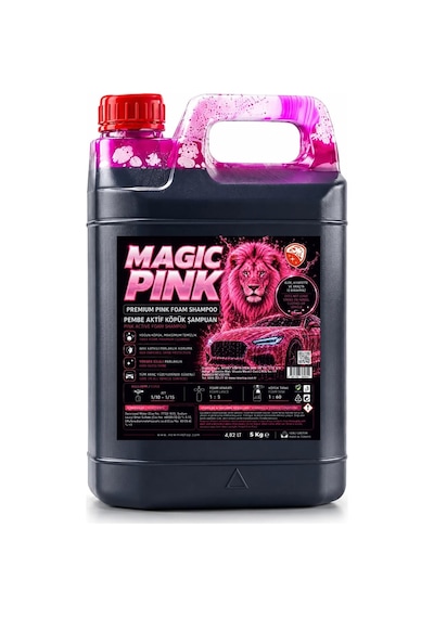 Magic Pink Fırçasız Sihirli Pembe Oto Şampuanı 5 Kg