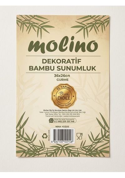 Molino Dekoratif Bambu Sunumluk Kesme Tahtası Bambu Ahşap