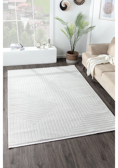 Mariesse Home Bambu Dokulu Modern Sık Dokuma Koridor Kesme Yolluk Dokuma Makine Halısı Y00597a Krem