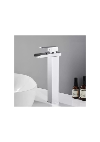 Rena Design Krom Çanak Lavabo Bataryası Havza Model Uzun/yüksek Lavabo Musluğu Çift Girişli Armatür