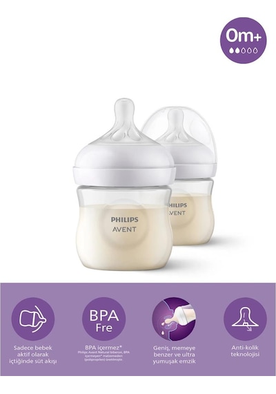 Nessiworld Avent Doğal Tepkili Natural Response Pp 2li Biberon Seti 125ml 0+ Ay