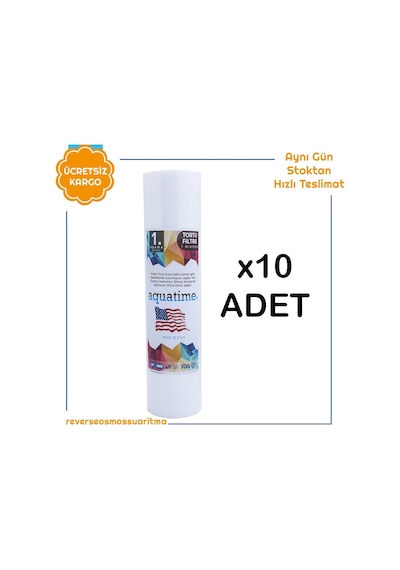 1 Veya 5 Mikron Sediment Spun Filtre (10 Adet) 460724954