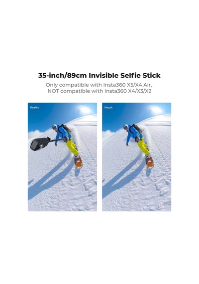 K&f Concept Insta360 X5 Selfie Çubuğu 89 Cm Katlanabilir Manyetik Görünmez Selfie Stick
