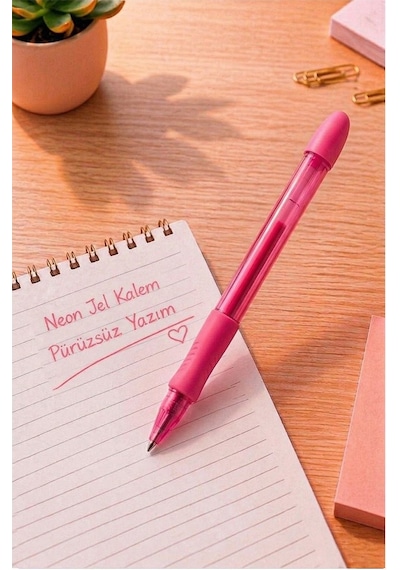 Neon Jel Kalem 1.0mm 1 Adet Pensan Neon Gel Tükenmez Kalem Neon Pilot Kalem Canlı Neon Renk Akıcı Yazım Okul Ofis Pembe