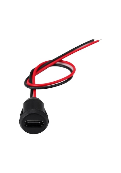 Type C Panel Montaj Dişi Soket 2 Pin 15cm Kablolu Uzatma Usb 3.1 Konnektör Araba Kamera Oyuncak