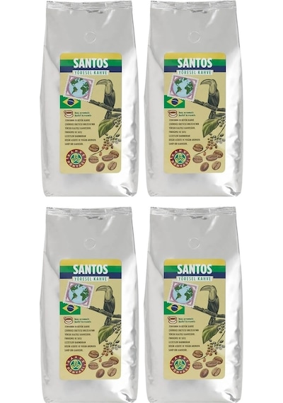 Kahve Dünyası Yöresel Santos Çekirdek Filtre Kahve 4 x 1 KG