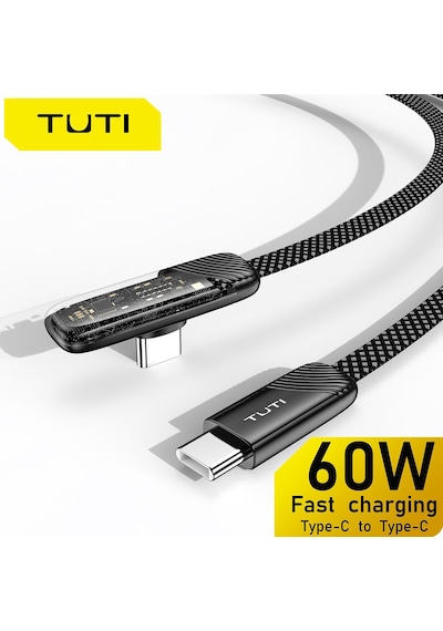 Valkyrie Tuti Süper Hızlı 60w Pd Type-c Şarj Ve Data Kablosu - Dayanıklı Örgülü Tasarım Vertical Yatay Kablo 130cm