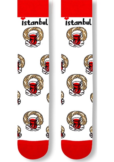 Carnaval Socks Simit Ve Çay Desenli İstanbul Temalı Soket Çorap Çok Renkli Carnaval Socks Simit Ve Çay Desenli İstanbul Temalı Soket Çorap Çok Renkli