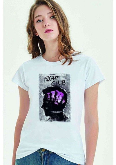 Fight Club Baskılı Beyaz Kadın Tshirt (534306650)