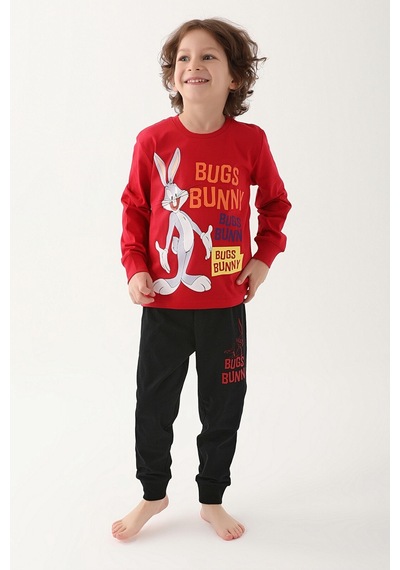 Looney Tunes L1611-3 Çocuk  Kırmızı Pijama
