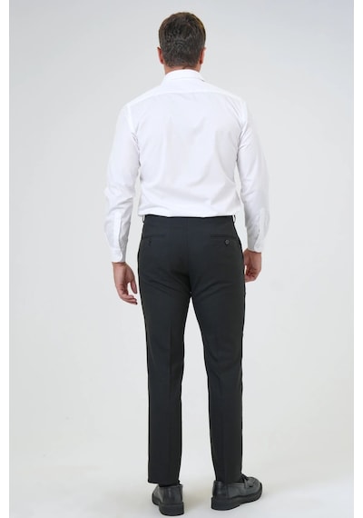 Süvari Slim Fit Bistre Erkek Kumaş Pantolon Siyah