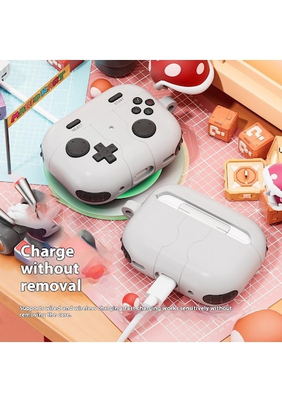 Caseonn Apple Uyumlu AirPods Pro 3 Kılıf Retro Gamepad Siyah