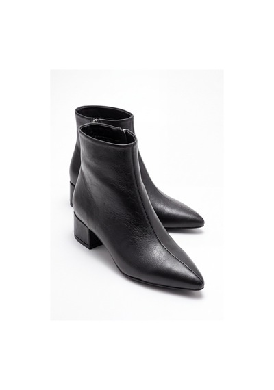 V.s.h Velvet Velar Kadın Siyah Cilt Sivri Burun Alçak Blok Topuklu Yandan Fermuarlı Kısa Bot 4 Cm Topuk-2590 V.s.h Velvet Velar Kadın Siyah Cilt Sivri Burun Alçak Blok Topuklu Yandan Fermuarlı Kısa Bot 4 Cm Topuk-2590