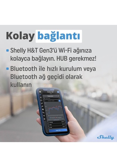 Shelly H&t Gen3 Wifi Sıcaklık Ve Nem Sensörü Beyaz