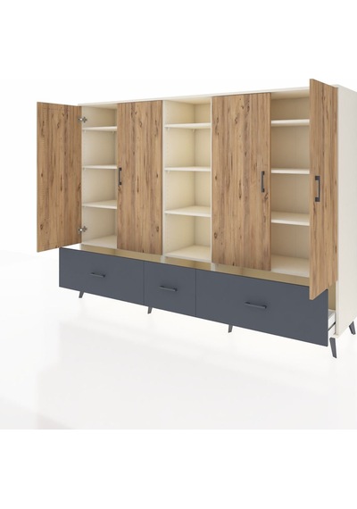 Hyperion Dolap 12 Raflı 3 Çekmeceli 4 Kapaklı 220x44x163 Aytaşı-ç Aytaşı-çam/antrasit Hyperion Dolap 12 Raflı 3 Çekmeceli 4 Kapaklı 220x44x163 Aytaşı-ç Aytaşı-çam/antrasit