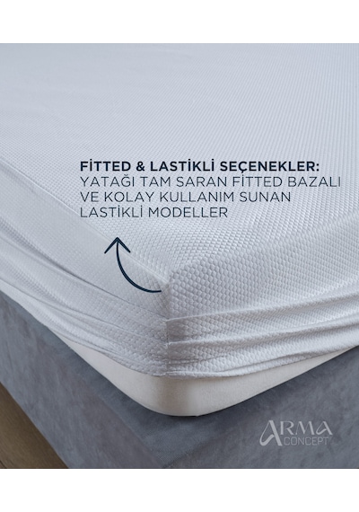 Tek Kişilik Sızdırmaz Yatak Koruyucu Alez Fitted Bazalı