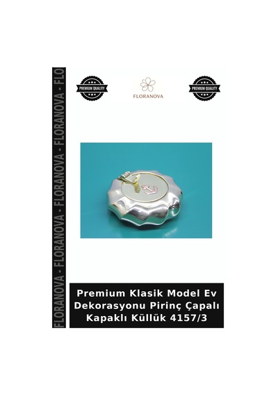 Premium Klasik Model Ev Dekorasyonu Pirinç Çapalı Kapaklı Küllük 4157/3