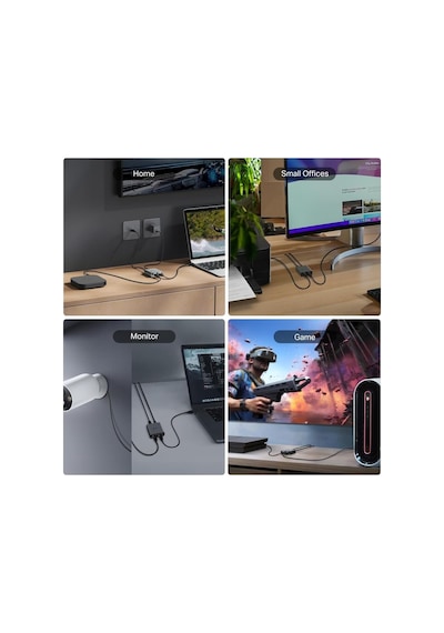 Eh210 Gigabit Ethernet Splitter 1 To 2, Rj45 Lan Çoğaltıcı 1000 Mbps, Usb-c Güçlü, Dual Port Ethernet Bölücü, Tak Çalıştır Network Splitter