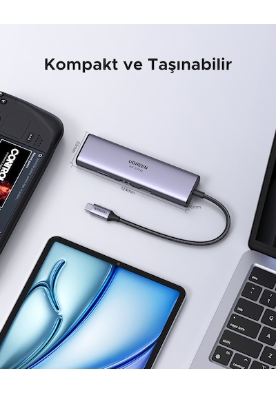 Ugreen 7-in-1 2 Usb 3.0, 100w Type-c, 4k/30hz Hdmı, Rj45, Sd, Tf, 60515
