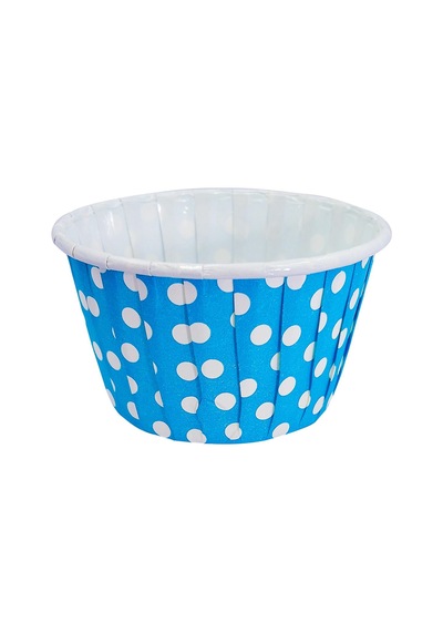 Kafem Açık Mavi Puantiyeli Muffin Kek Kapsülü 50li X 5 Paket - K02 Açık Mavi