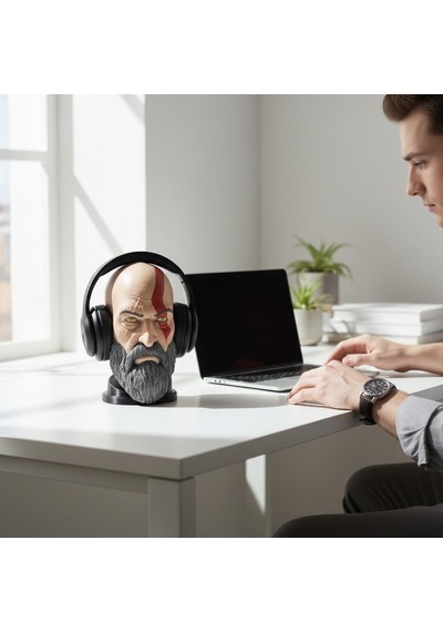 Happy3dworld Sparta Savaşçısı Büst Kulaklık Standı, 3d Baskı Antik Yunan Dekor