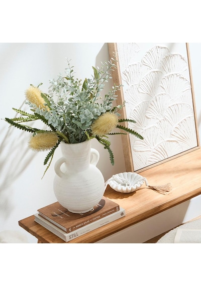 Yapay Çiçek Pastel Karlı Okaliptus 48cm 5dallı Uzun Dal Eucalyptus