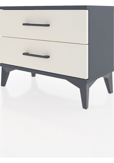 Arges Komodin 2 Çekmeceli 60x30x48 Antrasit-aytaşı Antrasit