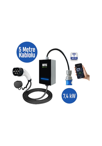 SGSTEC Home 7.4 KW 5 Metre Kablolu Elektrikli Araç Şarj Cihazı