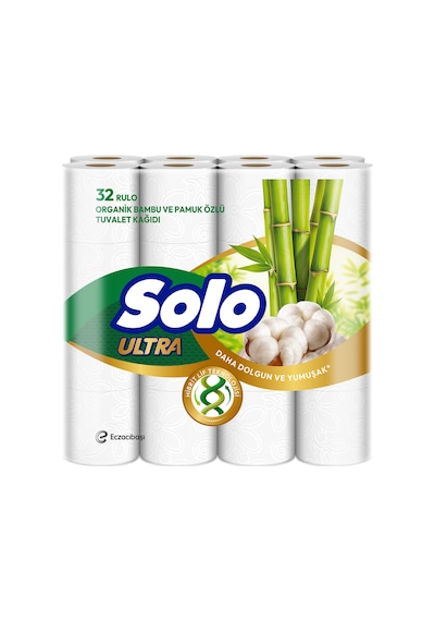 Solo Ultra Organik Bambu & Pamuk Özlü Tuvalet Kağıdı 32'li 5'li Avantaj Paketi Mıchu