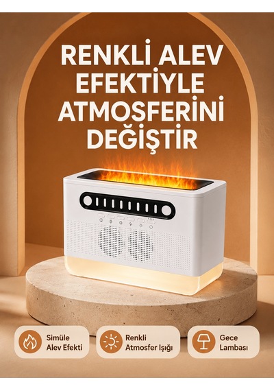 Shnstore Type-c Şarjlı Kablosuz Hoparlör Beyaz Gürültü Ve Atmosfer Işığı Shntknd0720