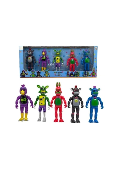 Five Nights At Freddy's Fnaf 5'li Büyük Boy Figür Seti 15 Cm Işıklı Karakterler