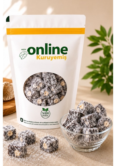 Lokum Çifte Kavrulmuş Antep Fıstıklı Pudralı 1 Kg