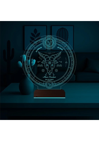 Luvivia Astroloji Oğlak Burcu Kişiye Özel 3d Lamba - Masa Gece Lambası