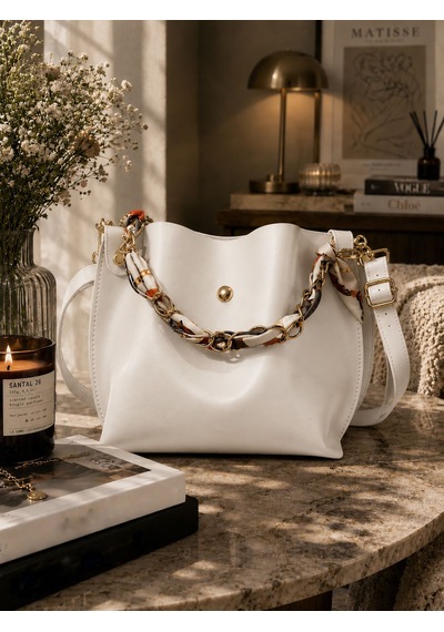 Housebags Elite Carryall New Trend El Ve Omuz Çantası Beyaz