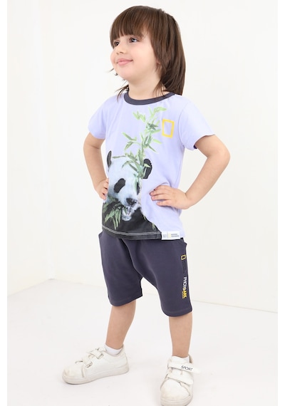 Toontoy Kids Toontoy Erkek Bebek Baskılı Şortlu Takım Mavi