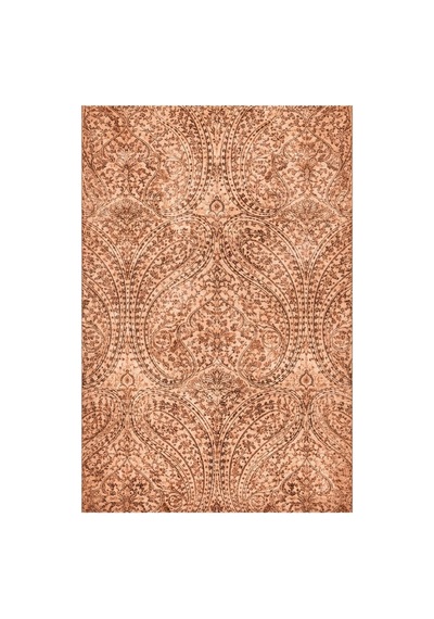 Kartela Halı Paisley Halı Kaymaz Taban Makinede Yıkanabilir Halı Bakır - 80 X 120 Cm