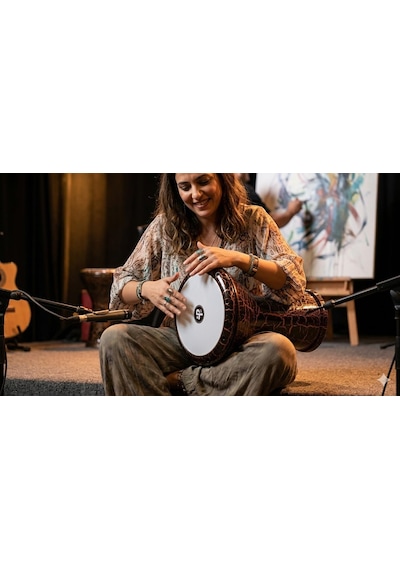 Vatan Darbuka 5 Numara, Turuncu Çatlak Desenli Darbuka 22cm Çap