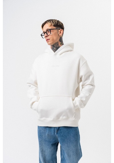 Respire Erkek Da Vinci Baskılı Kapüşonlu Oversize Hoodie Ekru