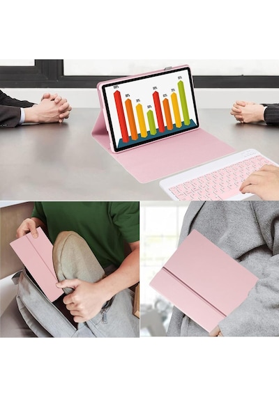 Xiaomi Pad 6 / Pad 6 Pro 11 Uyumlu Bluetooth Özellikli Standlı Kalem Bölmeli Klavyeli Kılıf